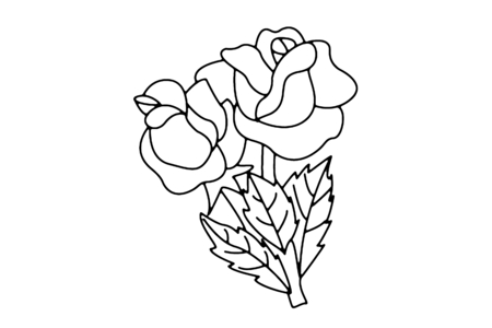 Coloriage Roses 03 – 10doigts.fr